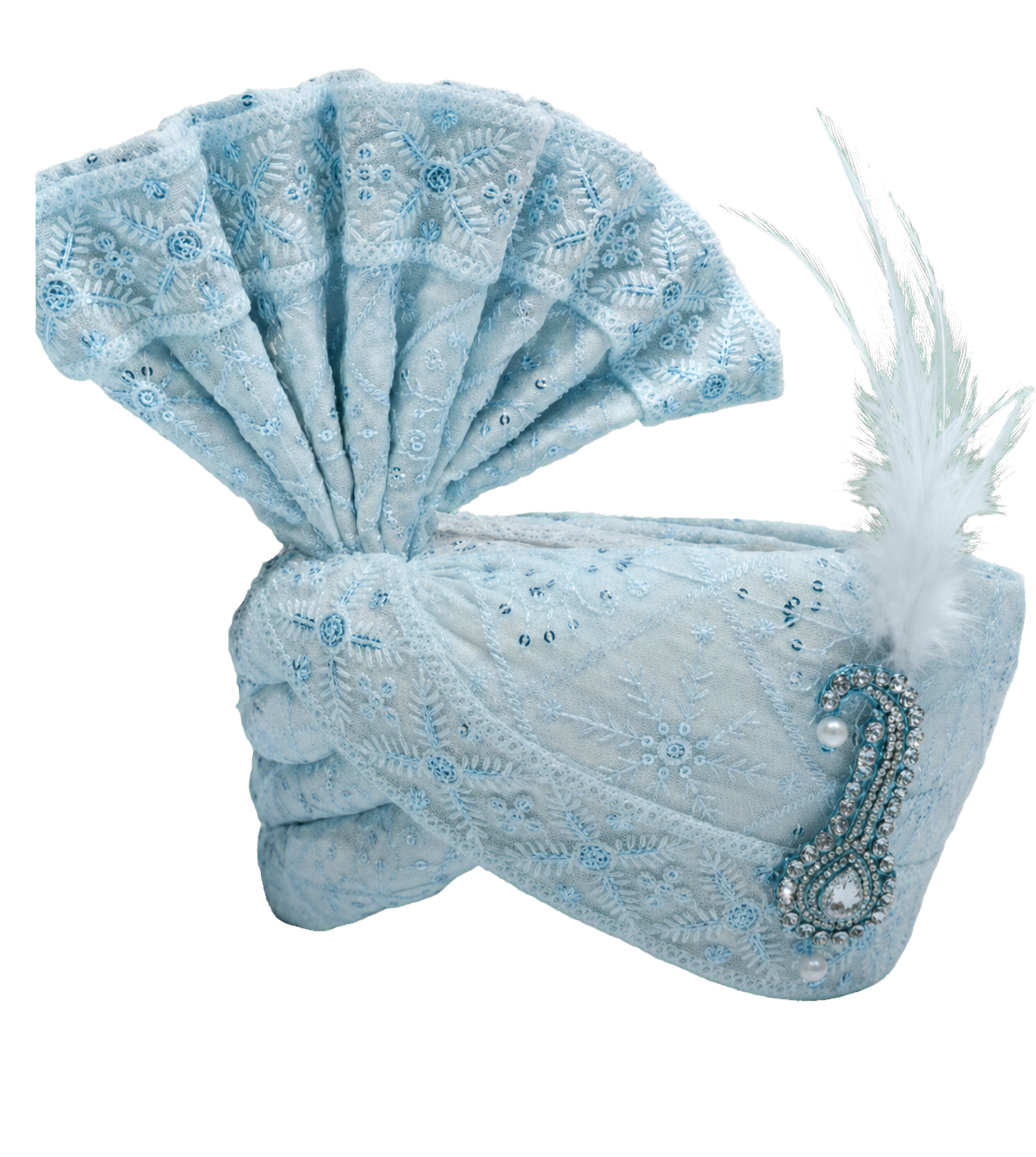 Teal blue designer turban